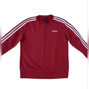 adidas Red Crewneck Sweatshirt with Signature 3-Stripes